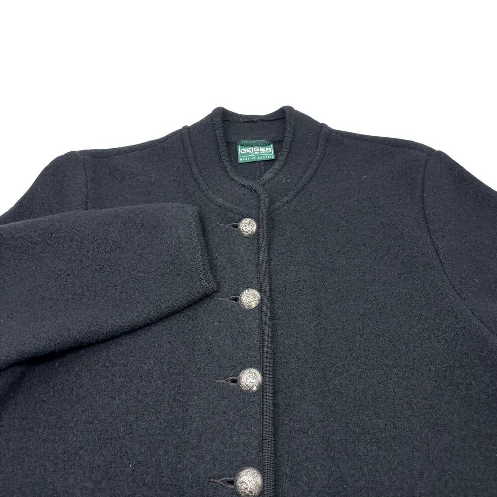 Geiger Collection Womens Sz34 Black Wool Made in‎ Austria Boiled Jacket Coat